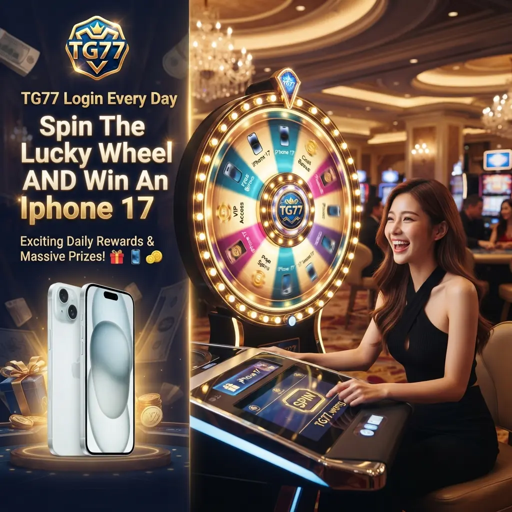 TG77 Login Every Day Spin The Lucky Wheel AND Win AN iphone 17